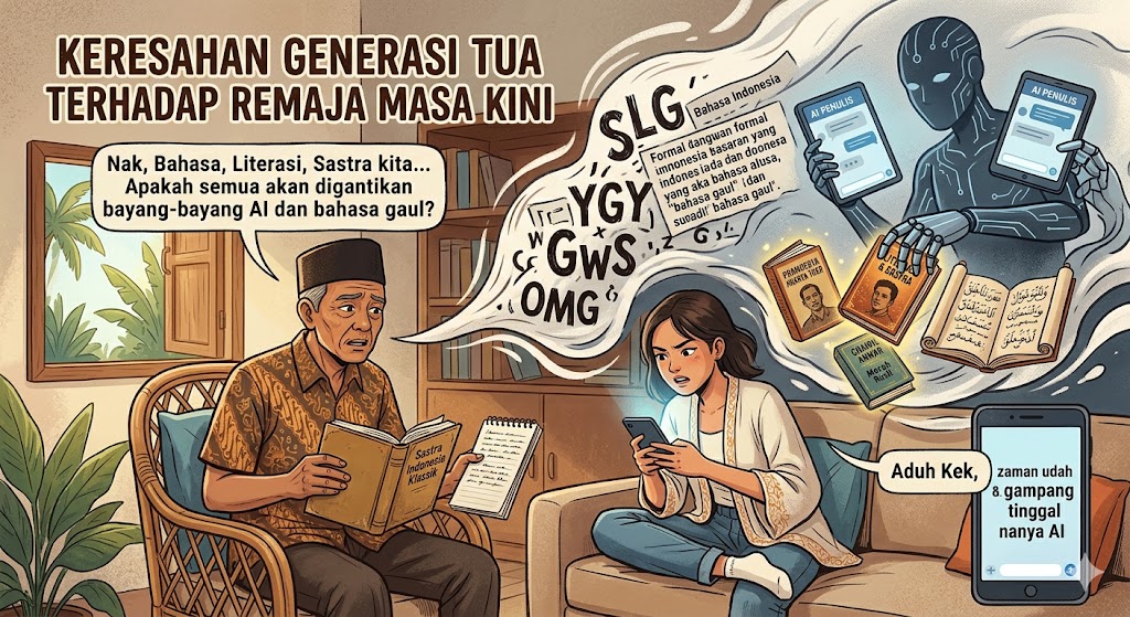 Keresahan Generasi Tua terhadap Remaja Masa Kini: Bahasa Indonesia, Literasi, Sastra, dan Bayang-Bayang AI